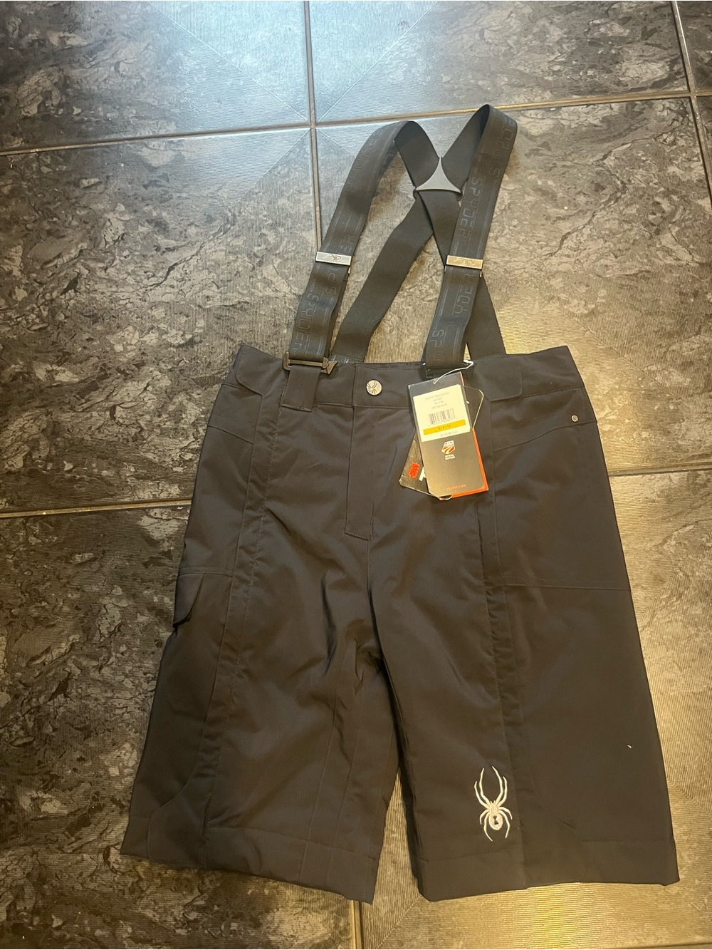 Spyder Black Men’s Cargo Shorts with Removable Suspenders